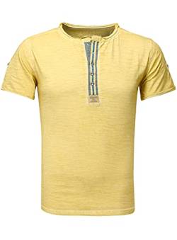 KEY LARGO Herren Arena Button T-Shirt, Honey Yellow (1407), M von KEY LARGO