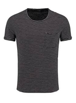 KEY LARGO Herren MT Orbit Round T-Shirt, Black-Offwhite (2109), S von KEY LARGO
