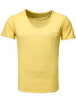 KEY LARGO Herren SODA New v-Neck T-Shirt, Honey Yellow (1407), L von KEY LARGO