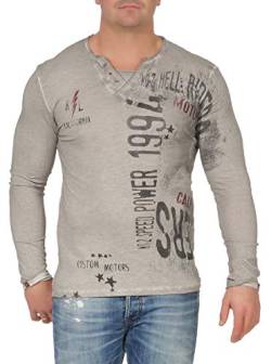 KEY LARGO Herren Speed Button T-Shirt, Silver (1107), L von KEY LARGO
