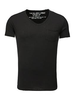 KEY LARGO Herren Water v-Neck T-Shirt, Black (1100), 3XL von KEY LARGO