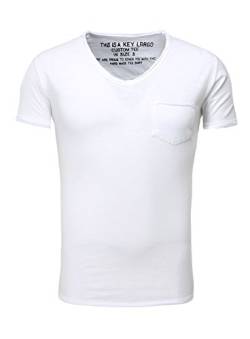 KEY LARGO Herren Water v-Neck T-Shirt, White (1000), XXL von KEY LARGO