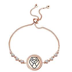 KEYCHIN Lustige Eulen-Halskette mit Eulen-Motiv, Geschenke für Frauen und Mädchen, Large, Edelstahl, Edelstahl von KEYCHIN