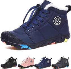 KEYGEM Barfussschuhe Kinder Winter Wasserdicht, Barfußschuhe Kinder Herbst, Kid Winter Pro Barfuss Schuhe Herren Daman (blau,38) von KEYGEM