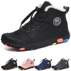 KEYGEM Barfussschuhe Kinder Winter Wasserdicht, Barfußschuhe Kinder Herbst, Kid Winter Pro Barfuss Schuhe Herren Daman (schwarz,36) von KEYGEM