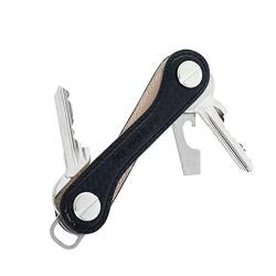 KEYKEEPA® - Edler Key Organizer aus Leder für bis zu 12 Schlüssel - Schlüsselorganizer inklusive Flaschenöffner und Öse für den Autoschlüssel - German Design Award Gewinner (Cubic Carbon) von KEYKEEPA