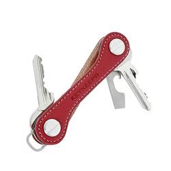 KEYKEEPA® - Edler Key Organizer aus Leder für bis zu 12 Schlüssel - Schlüsselorganizer inklusive Flaschenöffner und Öse für den Autoschlüssel - German Design Award Gewinner (Race Red) von KEYKEEPA