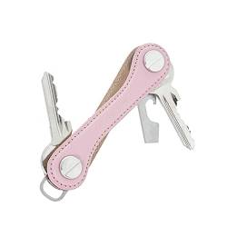 KEYKEEPA® - Edler Key Organizer aus Leder für bis zu 12 Schlüssel - Schlüsselorganizer inklusive Flaschenöffner und Öse für den Autoschlüssel - German Design Award Gewinner (Sweet Rosé) von KEYKEEPA