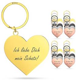 KEYU NEU liebe Dich Schlüsselanhänger | Schlüsselanhänger Liebe | Schlüsselanhänger Ich liebe dich | Liebes Schlüsselanhänger | Schlüsselanhänger Herz Schlüsselanhänger Freundin (e: Gold) von KEYU