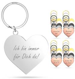 KEYU NEU liebe Dich Schlüsselanhänger | Schlüsselanhänger Liebe | Schlüsselanhänger Ich liebe dich | Liebes Schlüsselanhänger | Schlüsselanhänger Herz Schlüsselanhänger Freundin (k: silber) von KEYU