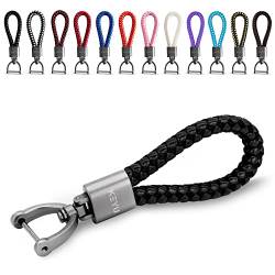 KEYU Schlüsselanhänger im maritimen Look mit Kordel für Damen & Herren | Schlüsselband | Autoschlüsselanhänger | Lanyard mit Karabiner (Schwarz) von KEYU