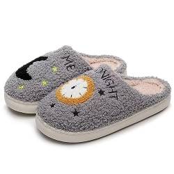 KEYUSHOP Hausschuhe Damen Herren Plüsch Memory-Baumwolle Pantoffeln Hausschuhe Winter Warm Pantoffeln Weiche Bequeme Slippers für Innen Außen von KEYUSHOP