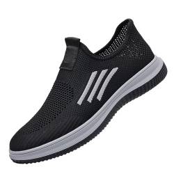 KEZONO Herren Casual Sneakers Mesh Atmungsaktive Schuhe Weiche Wanderschuhe Anti Eva Slip Thick Bottom Schuhe (Color : Black, Size : 40) von KEZONO