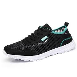 Men's Summer Casual Shoes - Comfortable and Lightweight Walking Shoes - Mesh Breathable Footwear (Color : Black, Size : 44) von KEZONO