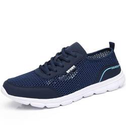 Men's Summer Casual Shoes - Comfortable and Lightweight Walking Shoes - Mesh Breathable Footwear (Color : Blue, Size : 44) von KEZONO