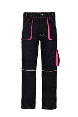 KG Nizo H Kinderhose IN SCHWARZ PINK Mädchenhose Gartenhose Freizeithose Kinder Arbeitshose MÄDCHEN Hose Unisex Neon (104) von KG