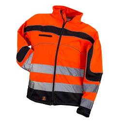 KG Urgent Softshelljacke Arbeitsjacke NEON ORANGE Softshell Wasserdicht Herrenjacke Berufsjacke Winterjacke (L) von KG