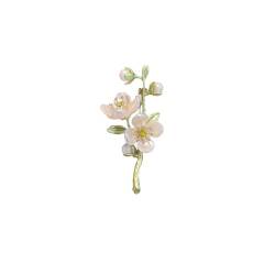 Retro Jasmin Brosche für Frauen Pflanze Blume Perle Corsage Anzug Knopf Pin Zubehör für Hut Kleidung Rucksack von KGADRX