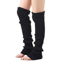 KGDUYC Women's Leg Warmers,Damen lange Beinwärmersocken Winter Overknee-Socken (Schwarz) von KGDUYC