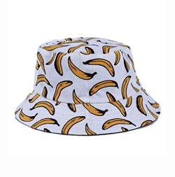 KGM Accessories Cool Andy Warhol Style Bananen Print Bucket Style Sonnenhut - Festival Urlaub Hüte (weiß) von KGM Accessories