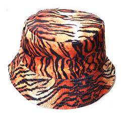 KGM Coole bedruckte Designer Bucket Hat Damen Herren Festival Urlaub Sonne Reise Hüte (Tiger Print) Multi, multi, M/Einheitsgröße von KGM