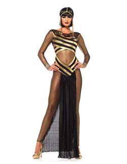 Bademantel Kurz Damen Sexy Königin des Nils Erwachsene Ägyptische Pharao Königin Cosplay Kostüm Frauen Halloween Cosplay Ägyptische Cleopatra Gold Langes Kleid-XL_A von KHDFYER