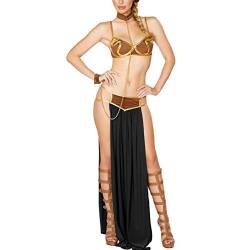 Erotiek Dessous Damen Cosplay Für Star Wars In Halloween Karneval Party Vestidos Anime Kostüme Erwachsene Frauen Sexy Prinzessin Leia Sklaven BH + Rock Schwarz-Schwarz_M. von KHDFYER