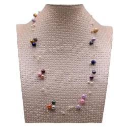 Planet Halskette, farbige natürliche Süßwasserperlen, handgefertigte Angelschnur, schöne Halskette for Frauen, Verlobungsschmuck erfüllen KHgIzRdY von KHIRY