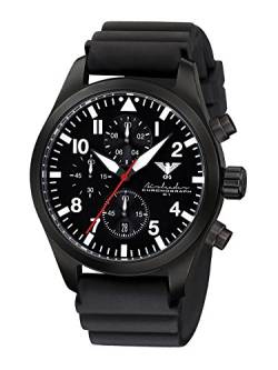 Airleader Black Steel Chronograph KHS.AIRBSC.DB Edelstahl IP-beschichtet schwarz, Diverband schwarz, KHS Tactical Watch, Einsatzuhr, Fliegeruhr von KHS