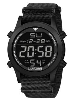 KHS Armbanduhr Platoon Digital Schwarz PLABSD.NB von KHS