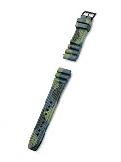 KHS Diverband Uhrenband Camouflage/Olive, Ersatzarmband, PU, Länge 23cm, Stegbreite 22mm, EBDC3.22, Uhrenarmband von KHS