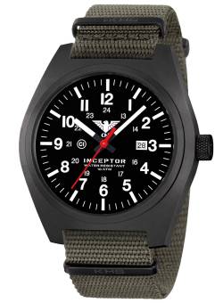 KHS INCBS.NSGO Herrenuhr Inceptor Black Steel Steingrau-Oliv von KHS