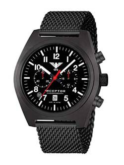 KHS Inceptor Black Steel Chronograph KHS.INCBSC.MB mit Maschenband schwarz von KHS