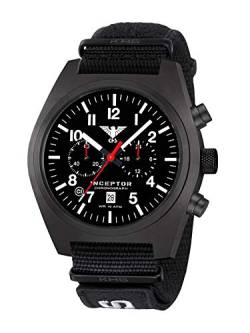 KHS Inceptor Black Steel Chronograph KHS.INCBSC.NXT7 mit Natoband XTAC schwarz von KHS