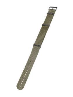 KHS Natoband steingrau-Oliv, Ersatzarmband, Nylon, Länge 29cm, Stegbreite 22mm, EBNSGO.22, Uhrenarmband von KHS