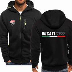KHUYTRP Herren Hoodies Sweatshirt Jacken – Ducati Cardigan Zip Trainingsanzug Jacke Langarm Leichter Sportpullover – Geschenk Für Teenager- Black||L von KHUYTRP