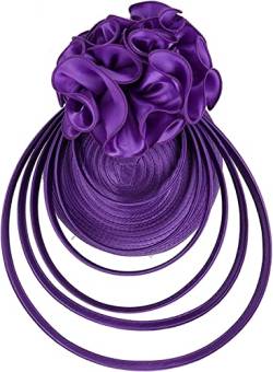 Damen-Fascinator, Federn-Teeparty-Hut, Schleier-Stirnband mit Haarspange, Flapper-Hut, 1920er-Jahre-Fascinator-Stirnbänder (Color : Mauve, Size : One Size) von KHYYHA