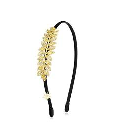 Haarband-Blatt-Stirnband, zartes Temperament-Stirnband, Blatt-Haarnadel, elegante Haarnadel, geeignet for Bankett, Hochzeits-Stirnband-Haargummis (Color : A) von KHYYHA