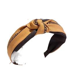 Kopfwickel Damen Stirnband Weiblich Herbst und Winter Waschgesicht Kreuz Hit Farbe Stirnband Haarbündel Druck Haar Kopfschmuck Haarnadel,Gelb+Schwarz (Color : Yellow+black, Size : As shown) von KHYYHA