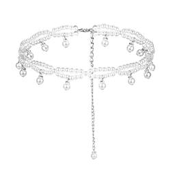 Perle handgewebte Taille Kette Frauen elastische Perlen Kleid Rock Zubehör süße Temperament Körperkette von KHYYHA
