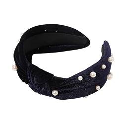 Perlen-Stirnband for Frauen, breites Stirnband mit Schleife, modische Haarreifen, Haar-Accessoires for Frauen und Mädchen (Color : AC, Size : One Size) von KHYYHA