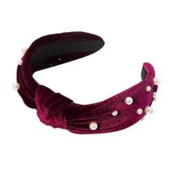 Perlen-Stirnband for Frauen, breites Stirnband mit Schleife, modische Haarreifen, Haar-Accessoires for Frauen und Mädchen (Color : AD, Size : One Size) von KHYYHA