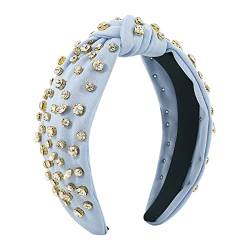 Perlen-Stirnband for Frauen, breites Stirnband mit Schleife, modische Haarreifen, Haar-Accessoires for Frauen und Mädchen (Color : Gris, Size : One Size) von KHYYHA