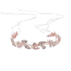 Rosegold Perücke Stirnband Perücke Damen Perücken Haarband Blume Hochzeit Haarband Braut Stirnband Braut Hochzeitskleid Haarschmuck Goldene Braut Haarschmuck von KHYYHA