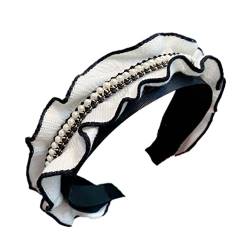 Stirnband Yoga Dekor Perlenstirnbänder Schwarzer Hijab for Frauen Kristallperlenstirnband Hochzeit Haarteile for Bräute Othic Lady Haarschmuck Dekoratives Stirnband Party Kopfschmuck Stoff ( Color : B von KHYYHA