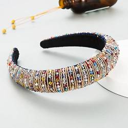 Volles Kristall-Stirnband, handgefertigtes Perlen-Stirnband, Haarschmuck for Frauen (Color : E, Size : As shown) von KHYYHA
