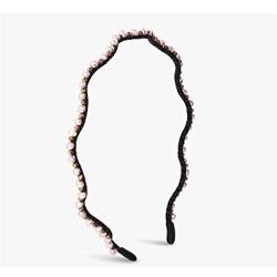 Welliger Haarreifen, weiblicher Perlen-Reifen-Kopfbedeckungs-Stirnband, alles passende Haar-Accessoires (Color : Bianco, Size : 14cm) von KHYYHA