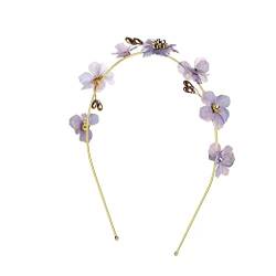Wind und lila Orchidee handgewebte Blütenblätter Haarband Stirnband Haarkarte Haarschmuck von KHYYHA
