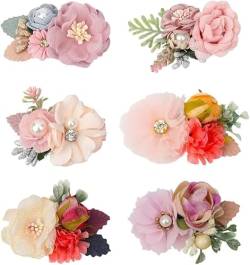 Haar Klammern 6 Stück Blume Haarspange Rose Haarnadel Blumenbrosche Blumen Haarspangen for Frauen Rosenhaar Hochzeit Zubehör von KIANSLA