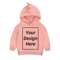 KIDS TALES Baby Boys Girls Custom personalisierte Kapuzensweatshirts Fügen Sie Ihr eigenes Textbild-Design hinzu Dinosaurier-Hoodies anpassen von KIDS TALES